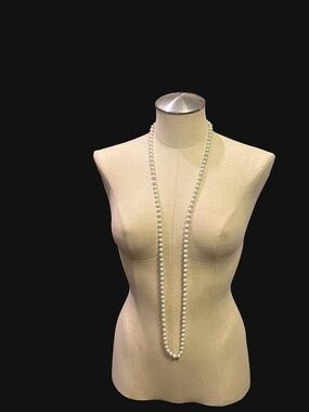 Classic Long White Pearl Necklace - Women Jewelry